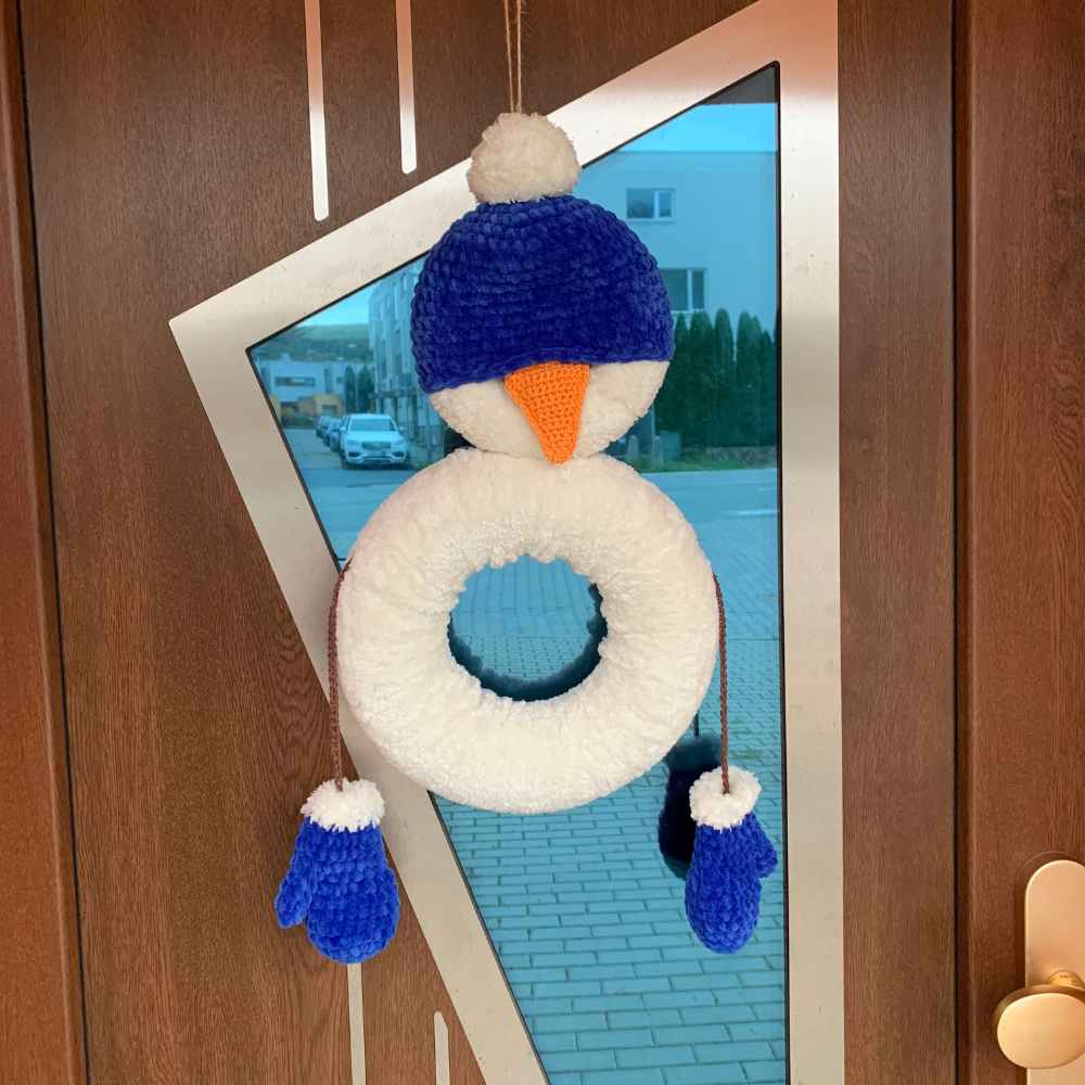Návod na háčkovaného sněhuláka na dveře - Ježina